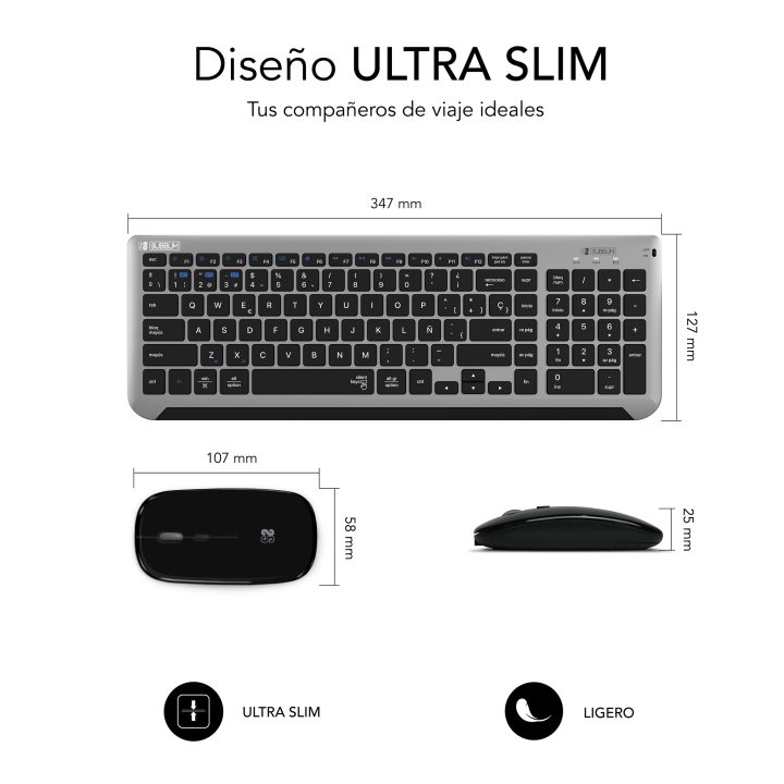 Subblim Teclado com Rato Bluetooth + 2.4G Combo Dual Prestige…