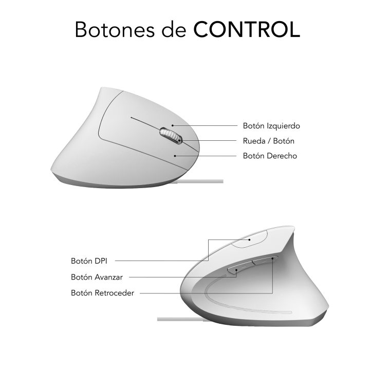 Raton Subblim glide vertical ergo blanco (SUBMO-EDGVU02)