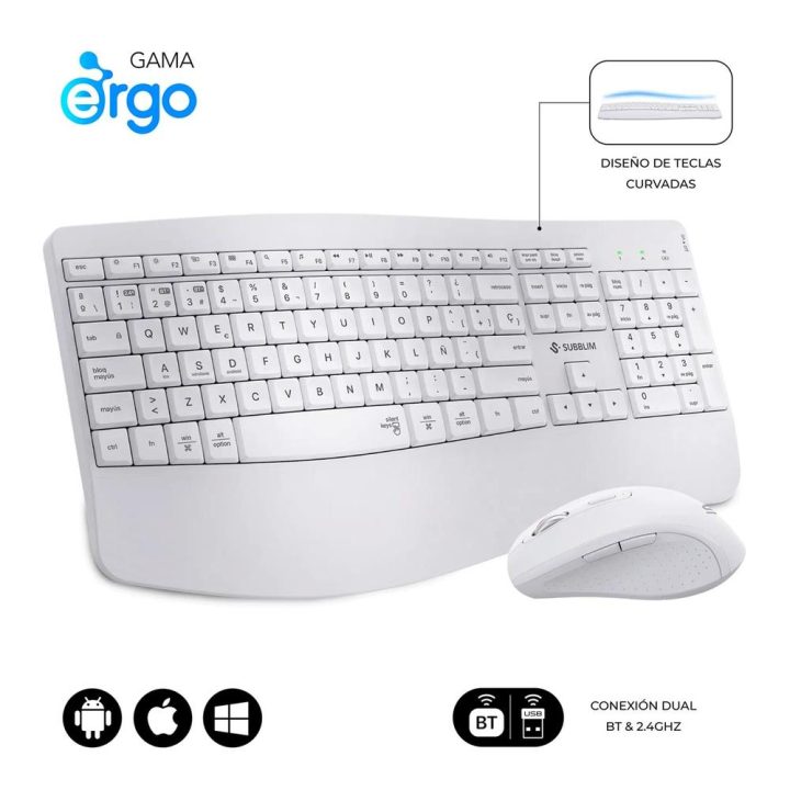 Subblim teclado com rato combo dual office prowave branco…