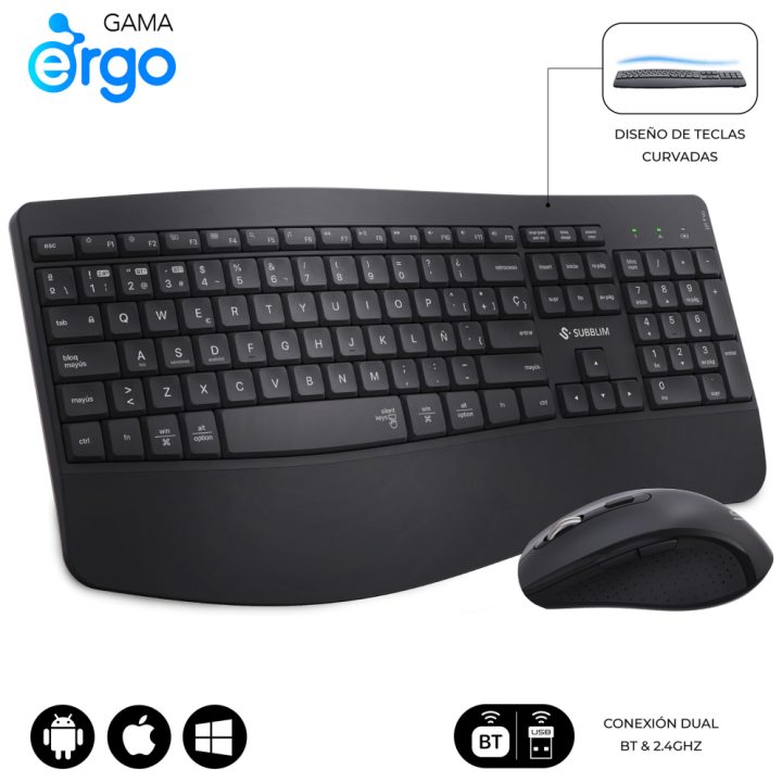 Subblim Keyboard and Mouse Combo Dual Office Prowave White…
