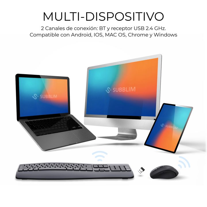 Subblim teclado com rato combo dual office prowave branco…
