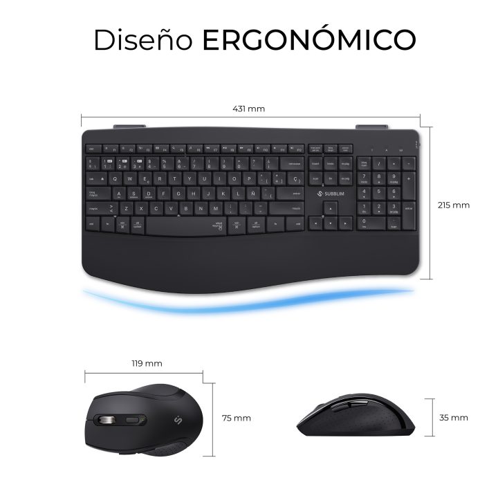 Subblim teclado com rato combo dual office prowave branco…
