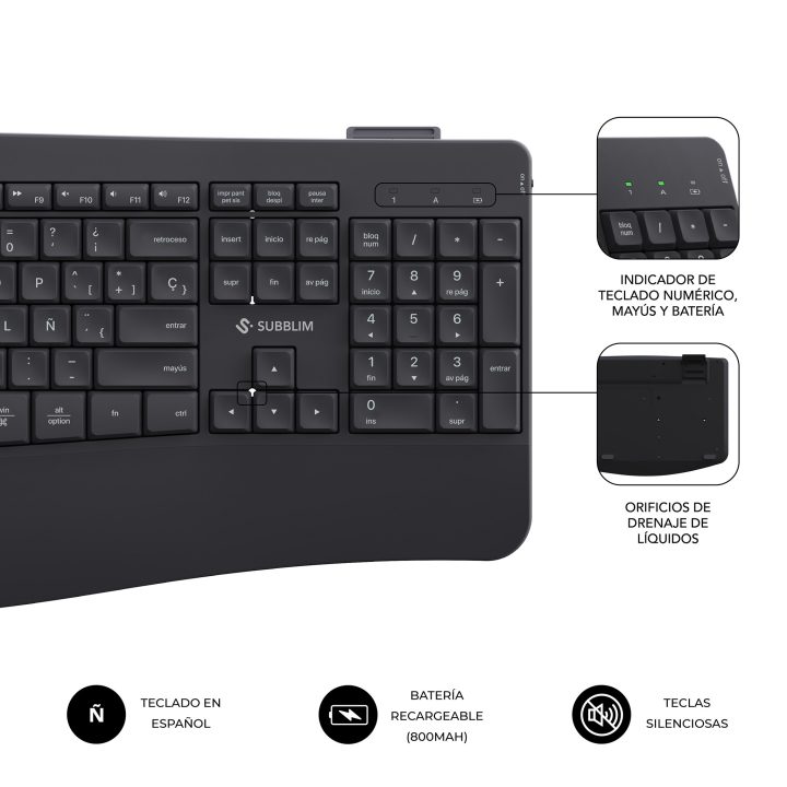 Subblim Keyboard and Mouse Combo Dual Office Prowave White…
