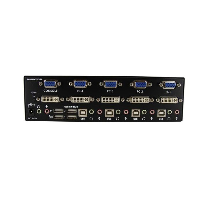 StarTech.com Conmutador Switch KVM 4 Ordenadores 2 Monitores Dobles…