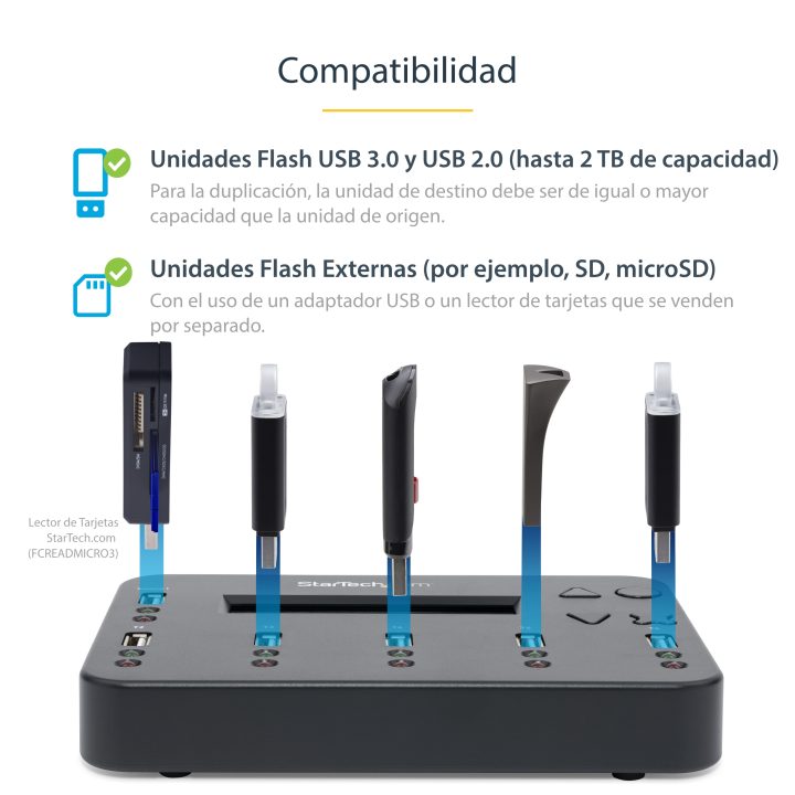 StarTech.com Standalone 1:5 USB Flash Drive Duplicator - USB Memory…
