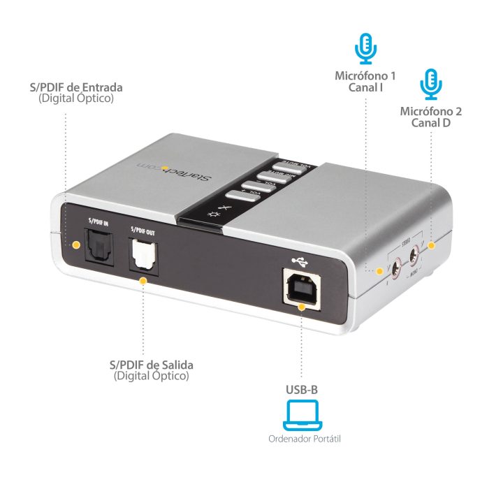 StarTech.com Placa de Som 7.1 USB Externa Adaptador Conversor Porta…