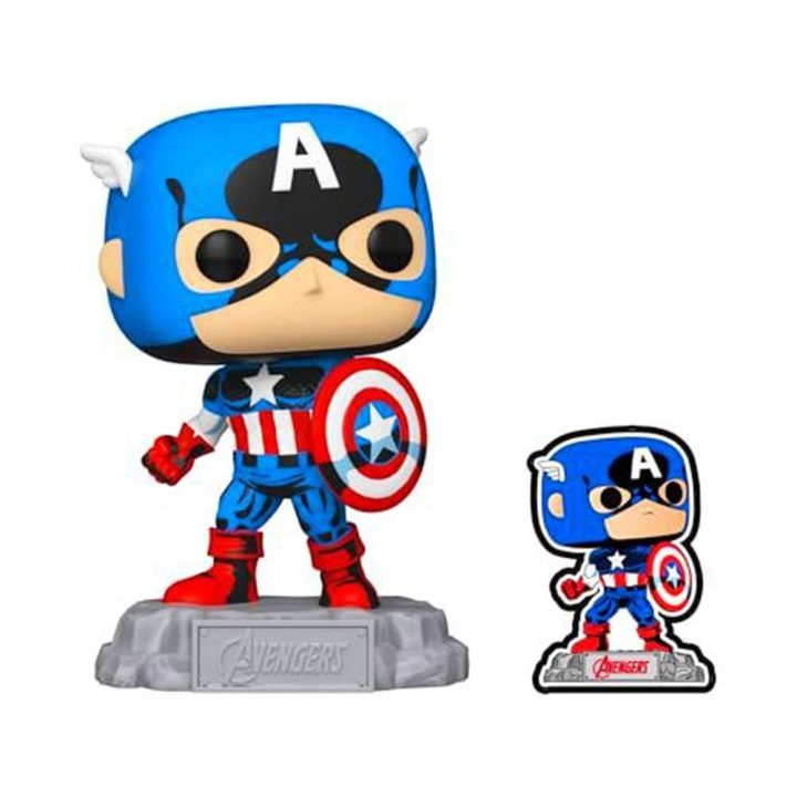 Funko Pop Marvel A60-comic Capitão América com pin