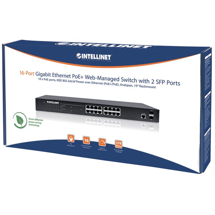Intellinet Commutateur réseau (switch) Gigabit Ethernet PoE+…