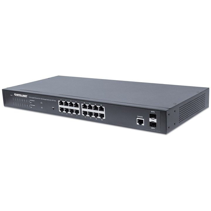 Intellinet 16-Port Managed Gigabit Ethernet PoE+ Web Interface…