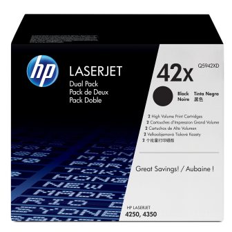 HP Pack de 2 cartuchos de tóner original LaserJet 42X de alta…