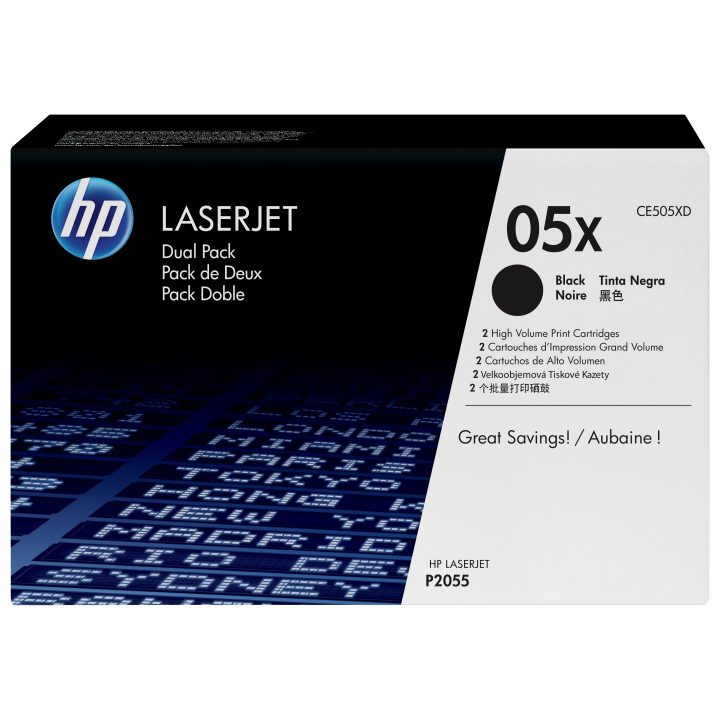 HP Pacote de 2 cartuchos de toner original LaserJet 05X preto de alta…