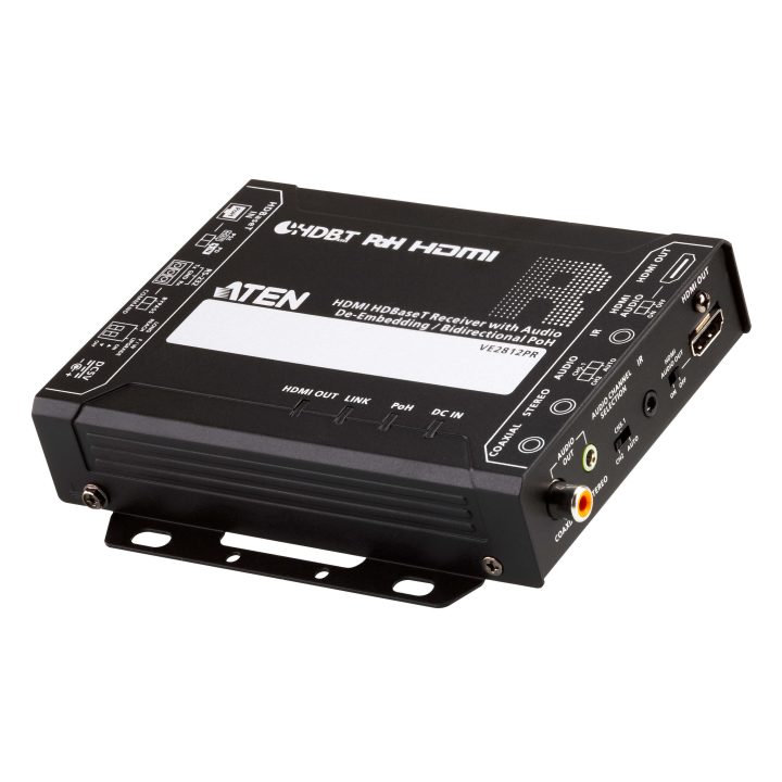 Receptor ATEN HDMI HDBaseT com separador de áudio / PoH bidirecional…