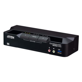 ATEN Comutador KVMP™ DisplayPort 8K com 2 portas USB 3.0 (cabos…