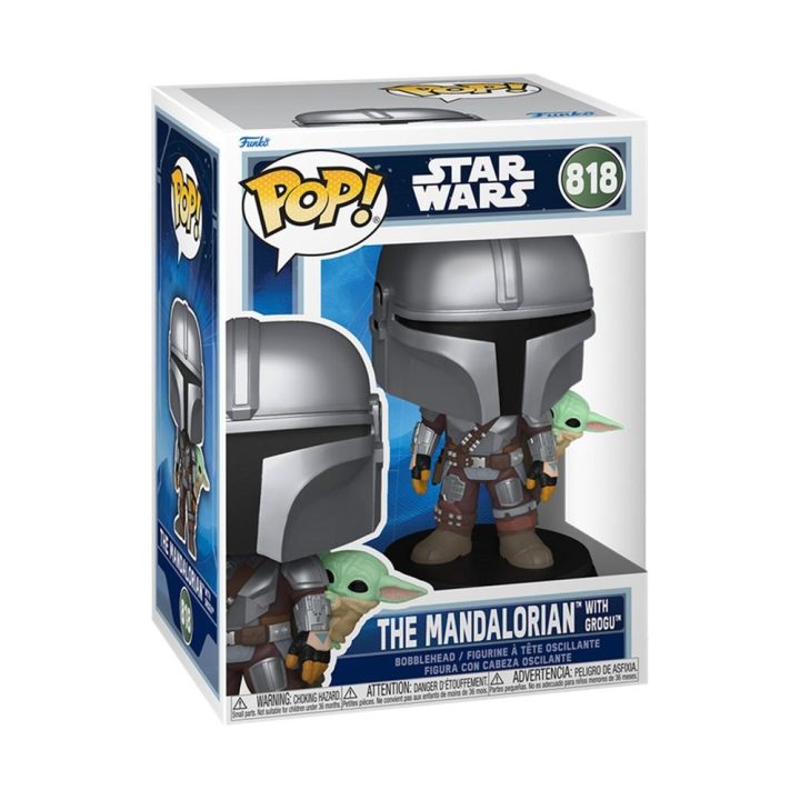 Funko Pop! Star Wars – The Mandalorian with Grogu on His Back (No…