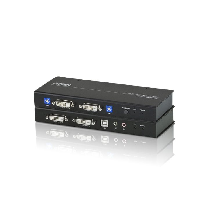 ATEN Extensor KVM Cat 5 DVI duplo ecrã USB (1024 x 768 a 60m)