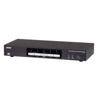 ATEN Switch KVMP™ DisplayPort 4K de ecrã duplo USB 3.0 de 4 portas