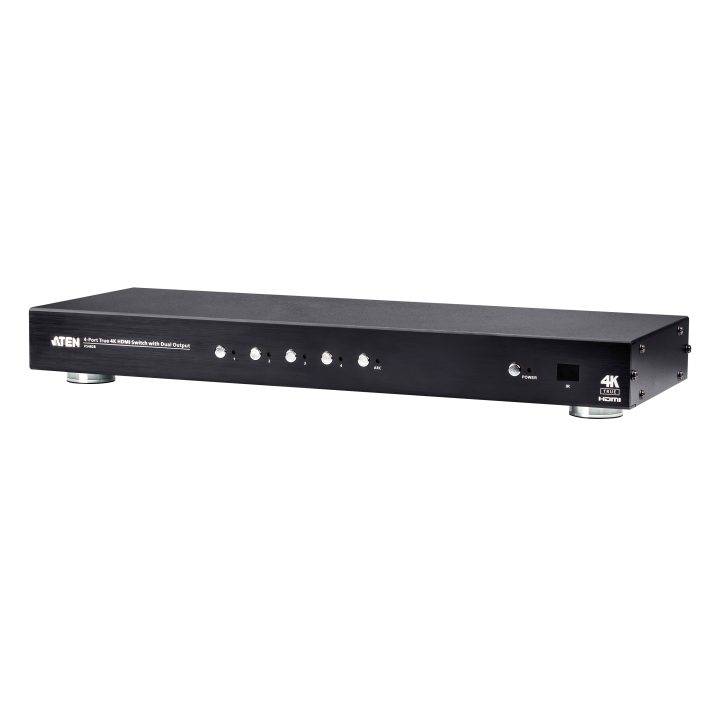 Comutador HDMI True 4K de 4 portas com saída dupla ATEN
