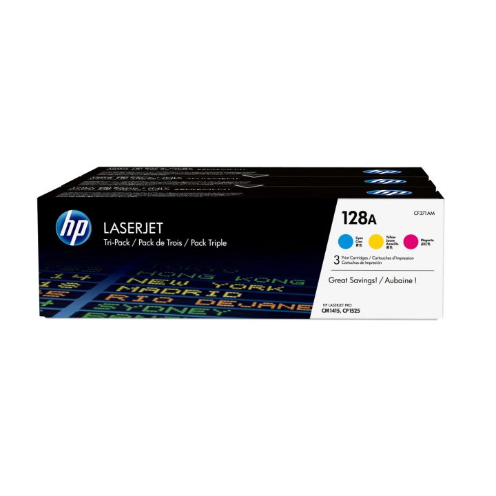 HP Pack de ahorro de 3 cartuchos de tóner original LaserJet 128A…