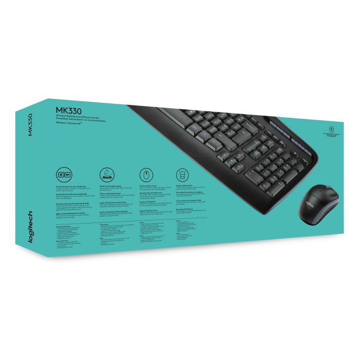 Logitech MK330 Keyboard Mouse Included Office USB QWERTY Spanish…