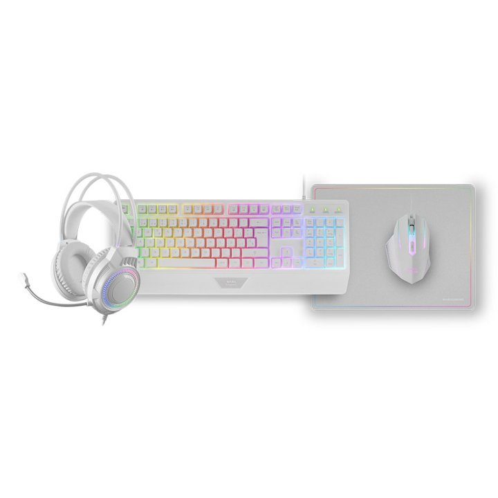 Mars Gaming MCP124PRO, Combo Gaming 4en1, Teclado RGB H-Mech con…