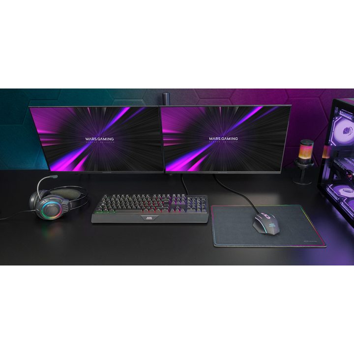 Mars Gaming MCP124PRO, Combo Gaming 4en1, Teclado RGB H-Mech con…