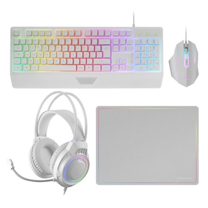 Mars Gaming MCP124PRO, Combo Gaming 4en1, Teclado RGB H-Mech con…