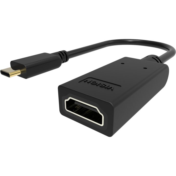 Vision USB-C to HDMI Adapter: Connects to USB-C and features a…