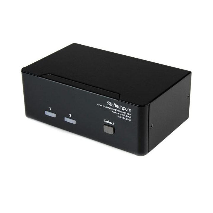 StarTech.com Comutador Switch KVM de 2 Portas Duplo Monitor DVI Áudio…