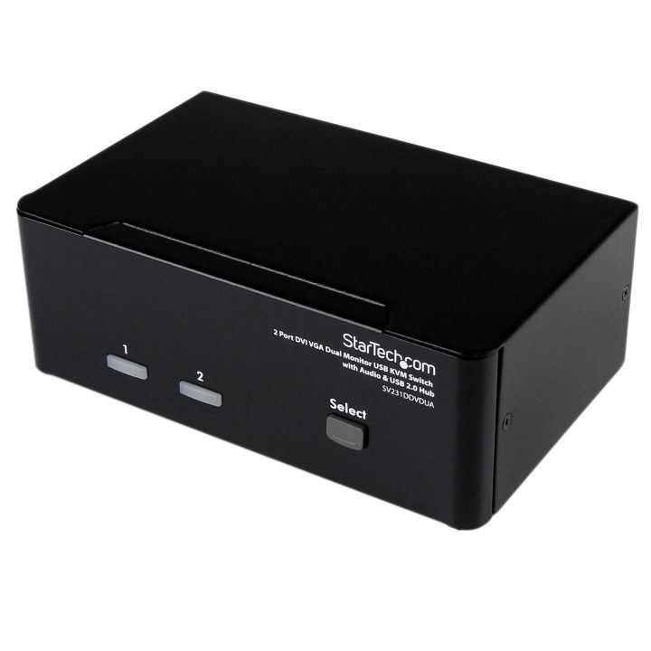 StarTech.com Comutador Switch KVM de 2 Portes Duplo Monitor DVI VGA…