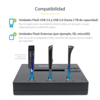 StarTech.com Clonador Autónomo 1:2 para Memórias USB - Copiador de…