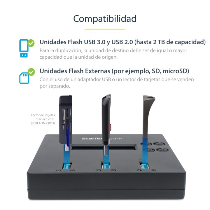 StarTech.com Clonador Autónomo 1:2 para Memorias USB - Copiador de…