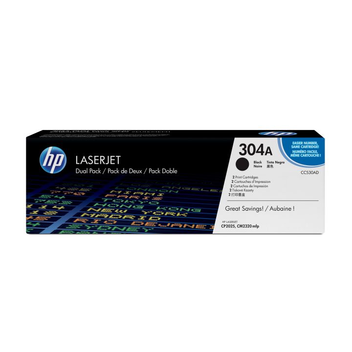HP Pack de poupança de 2 cartuchos de toner original LaserJet 304A…