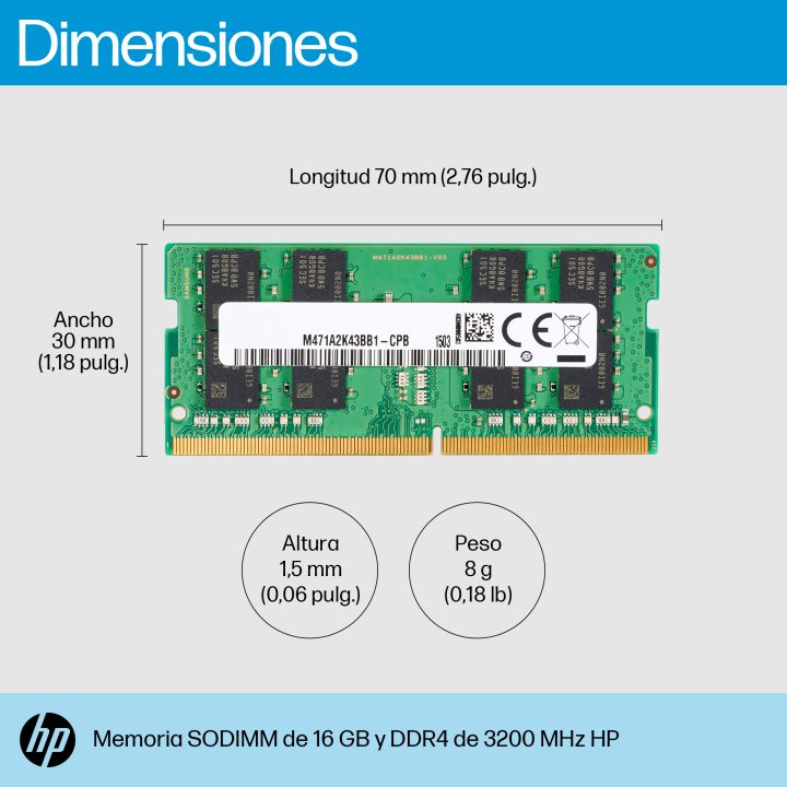 Memória HP SODIMM DDR4 3200 de 16 GB