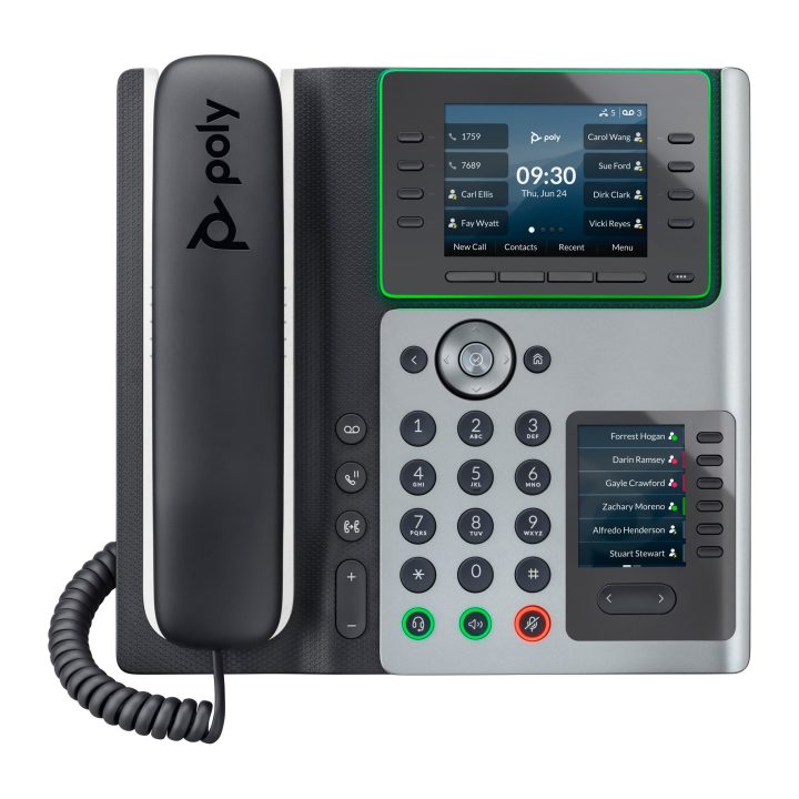 Telefone IP HP Poly Edge E450 com suporte para alimentação através de…