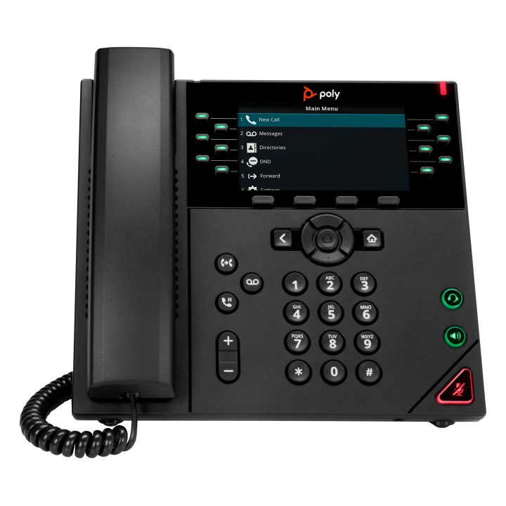 Telefone IP HP Poly Poly VVX 450 de 12 linhas com suporte para…