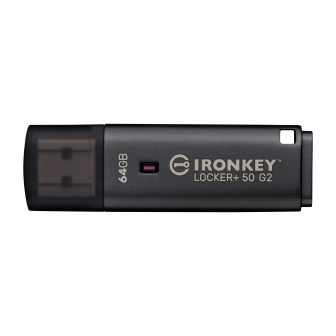 Kingston Technology IronKey 64GB Locker Plus 50 G2, FIPS 197, AES-256