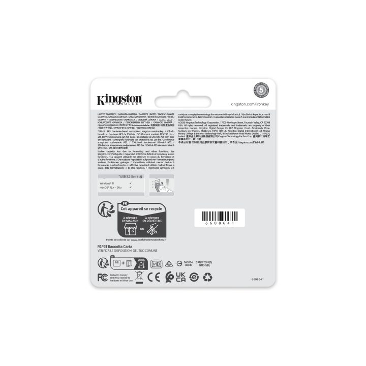 Kingston Technology IronKey 64GB Locker Plus 50 G2, FIPS 197, AES-256