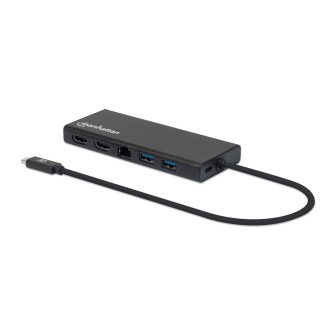 Manhattan 152747 Laptop Stand and USB Type-C Port Replicator Black