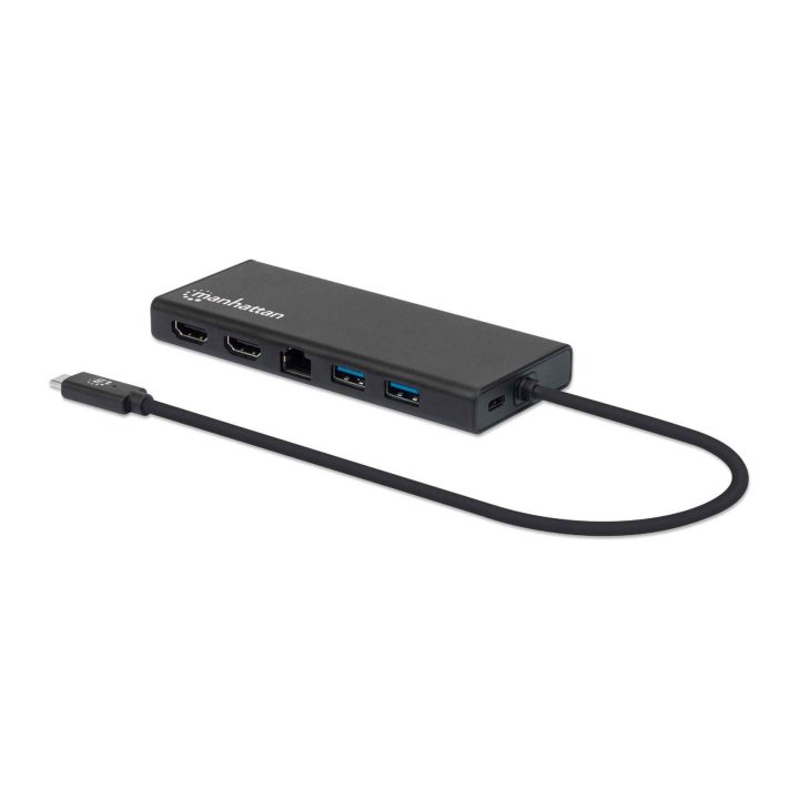 Manhattan 152747 Laptop Stand and USB Type-C Port Replicator Black