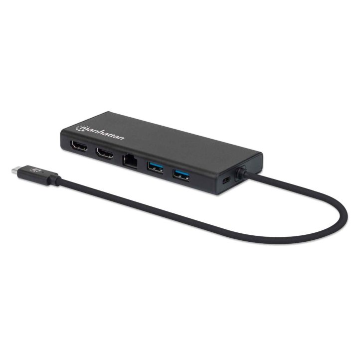 Manhattan 152747 Laptop Stand and USB Type-C Port Replicator Black