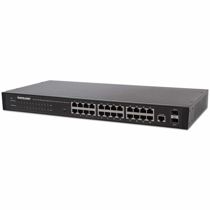 Intellinet Gigabit Network Switch, 24 Ports, 24 RJ45 Ports, 4 SFP…