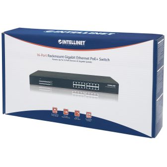Comutador de rede (switch) Gigabit Ethernet PoE+ de 16 portas…