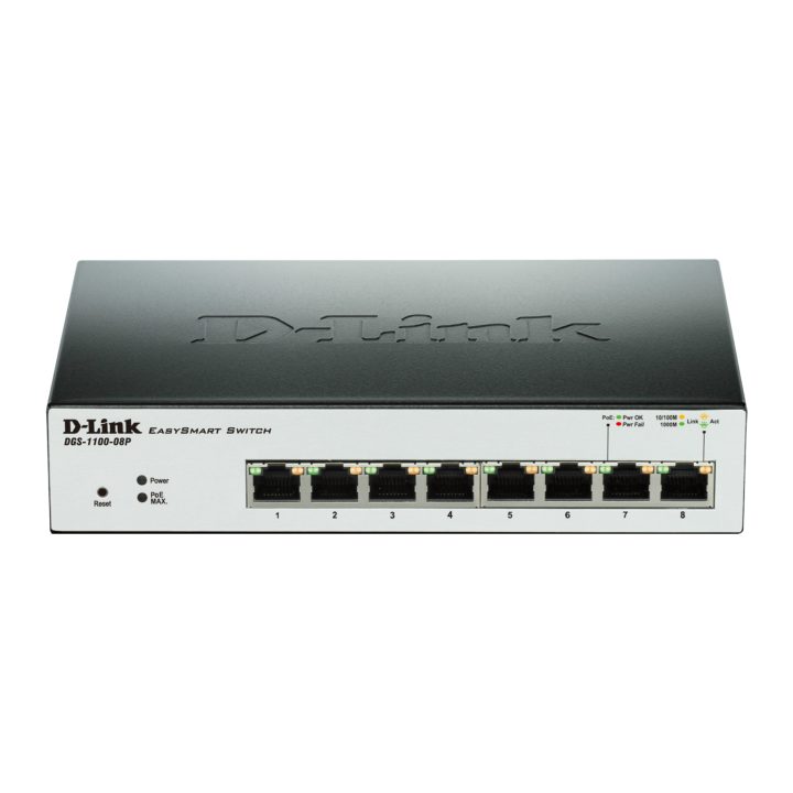 D-Link DGS-1100-08P Managed L2 Gigabit Ethernet (10/100/1000) Power…