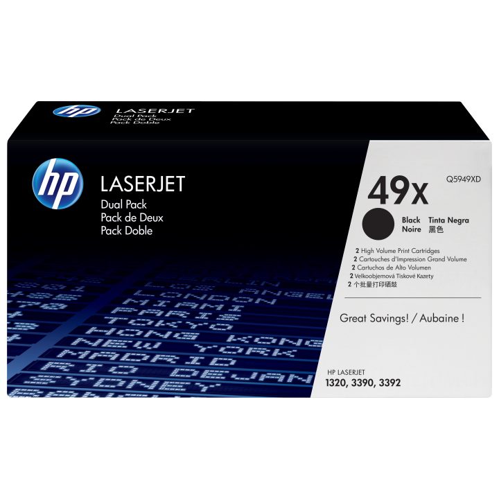 HP 49X cartucho de toner 2 peça(s) Original Preto
