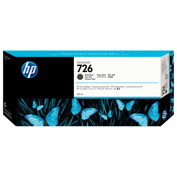 Cartucho de tinta HP DesignJet 726 mate preto 300 ml