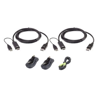 ATEN Universal Dual Display Secure KVM Connection Cable Kit, 1.8 m