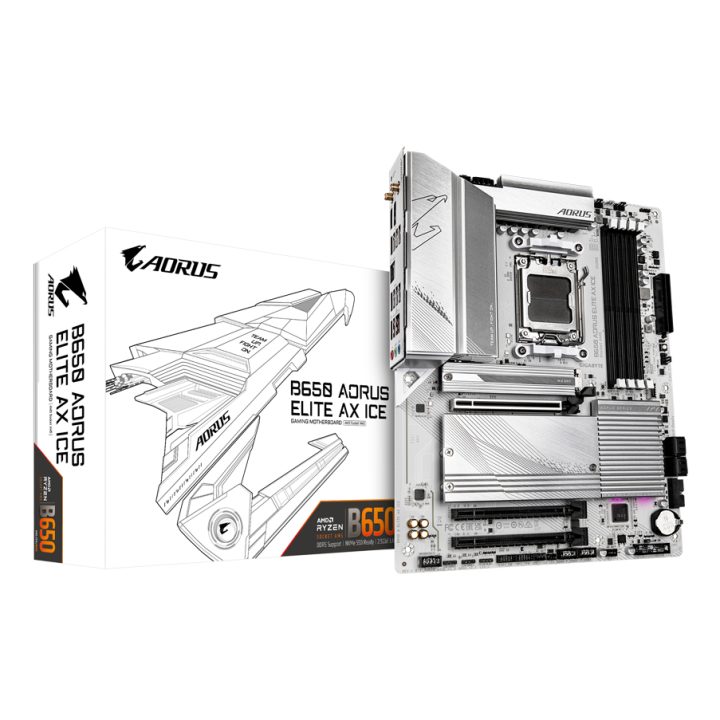 GIGABYTE B650 AORUS ELITE AX ICE Motherboard - Compatible with AMD…