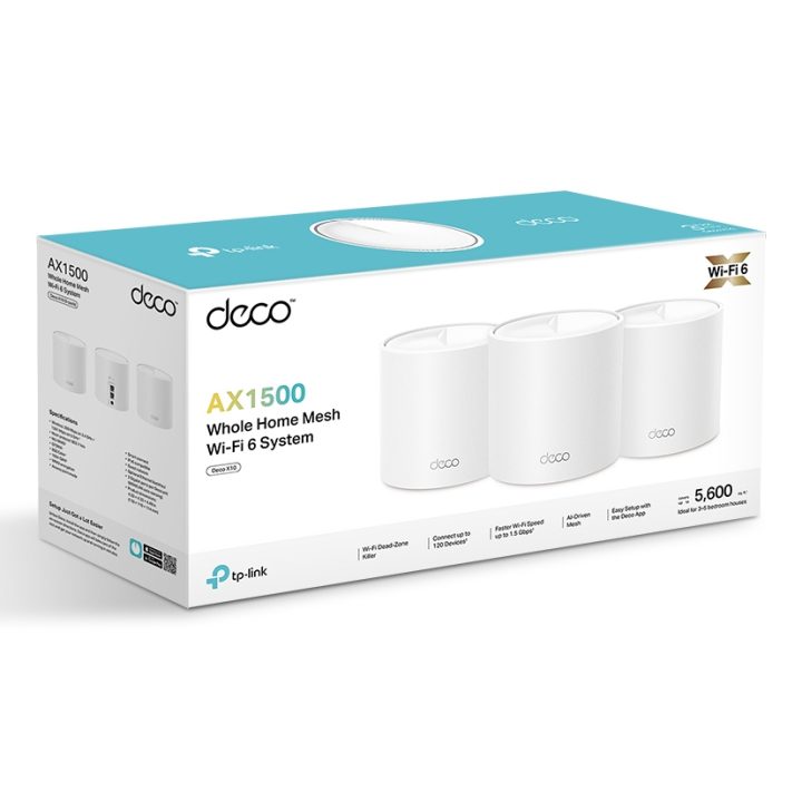 TP-Link Deco X1500 Dual Band (2.4 GHz / 5 GHz) Wi-Fi 6 (802.11ax)…