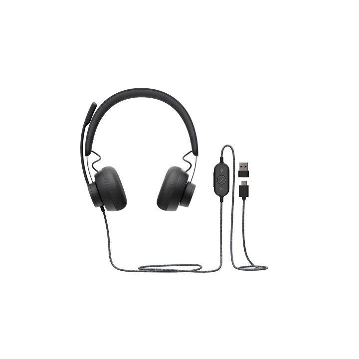 Logitech Zone Wired UC Wired Over-Ear Headset Graphite