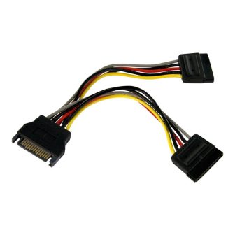 StarTech.com SATA Power Splitter Adapter Cable 0.15m - 2x Female